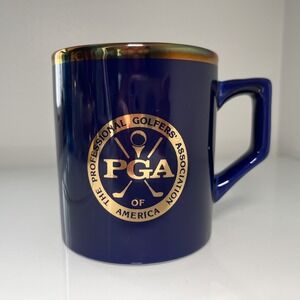 PGA Professional Golfers Association of America Coffee Mug Blue Gold‎ Trim